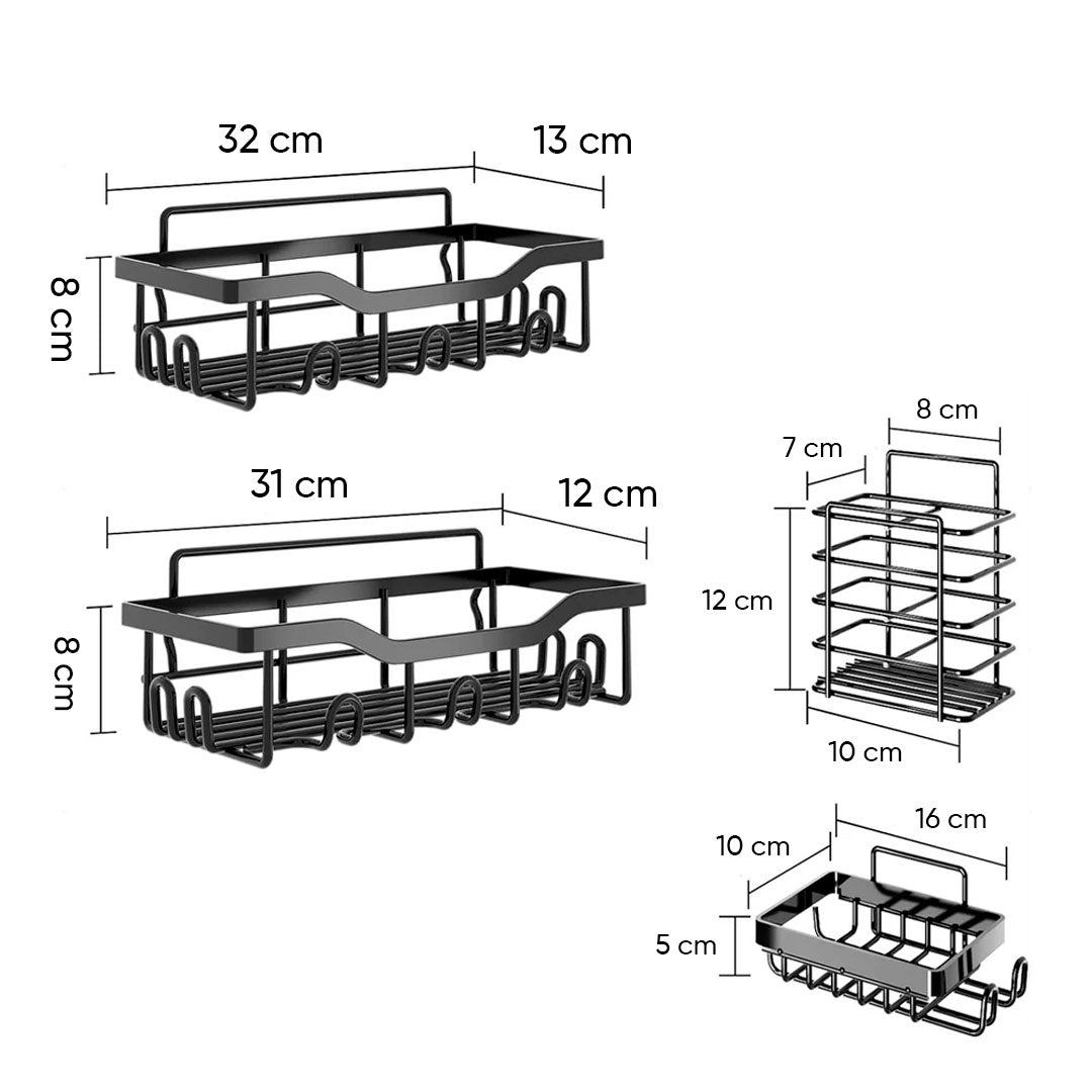 Set de 5 Organizadores para Ducha Minimalista