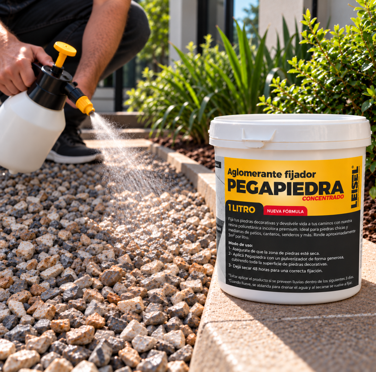 Fijador para piedras de Jardín PEGAPIEDRA 1L Leisel