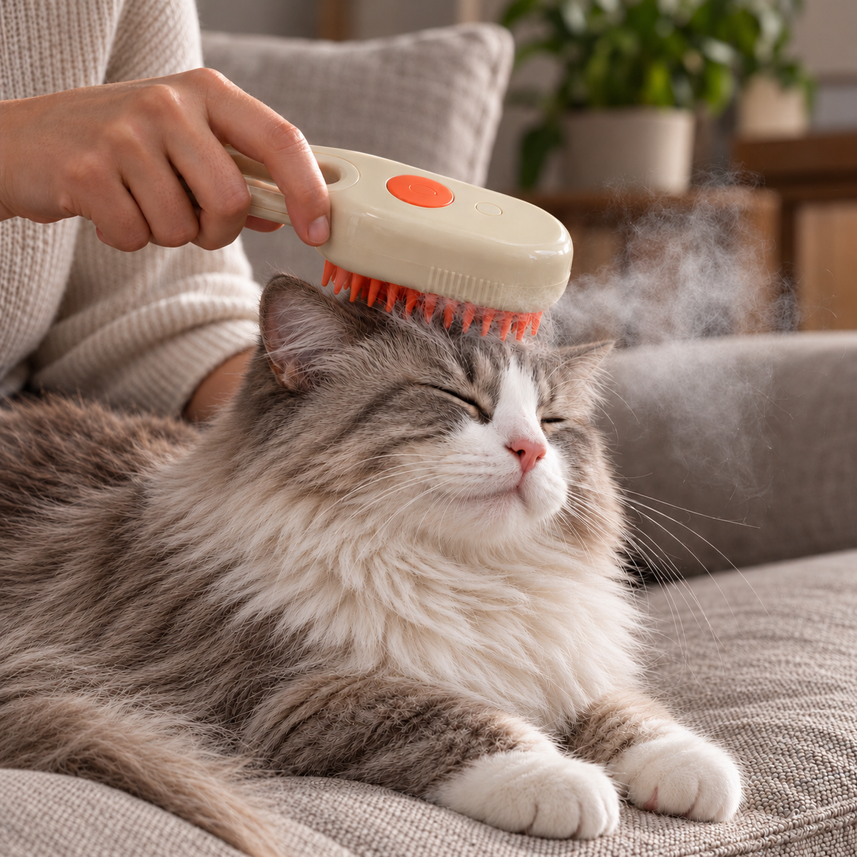 Cepillo de Peinado con Vaporizador para Mascotas