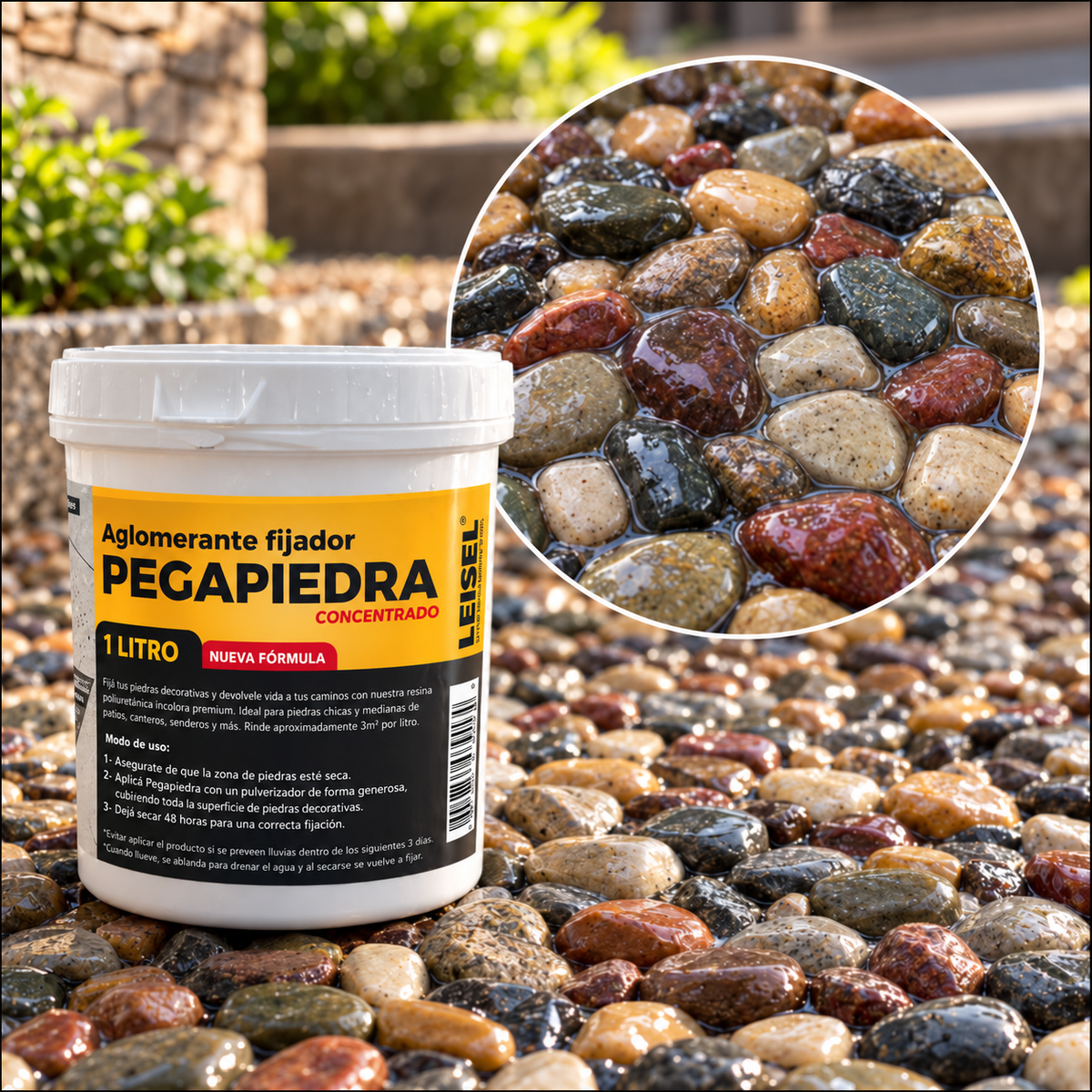 Fijador para piedras de Jardín PEGAPIEDRA 1L Leisel