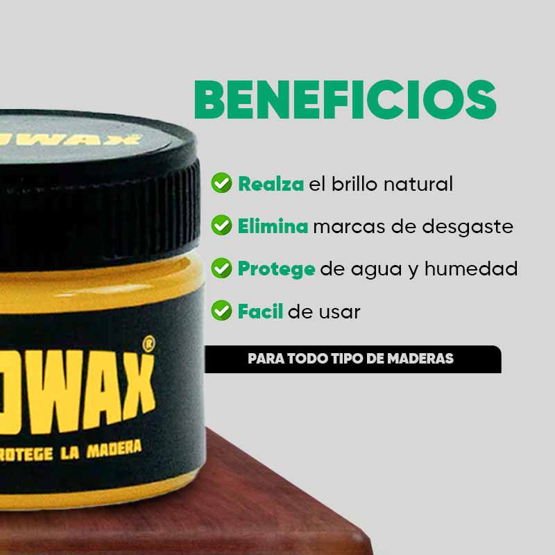 Lustrador de Muebles y Madera de Cera de Abejas WooWax