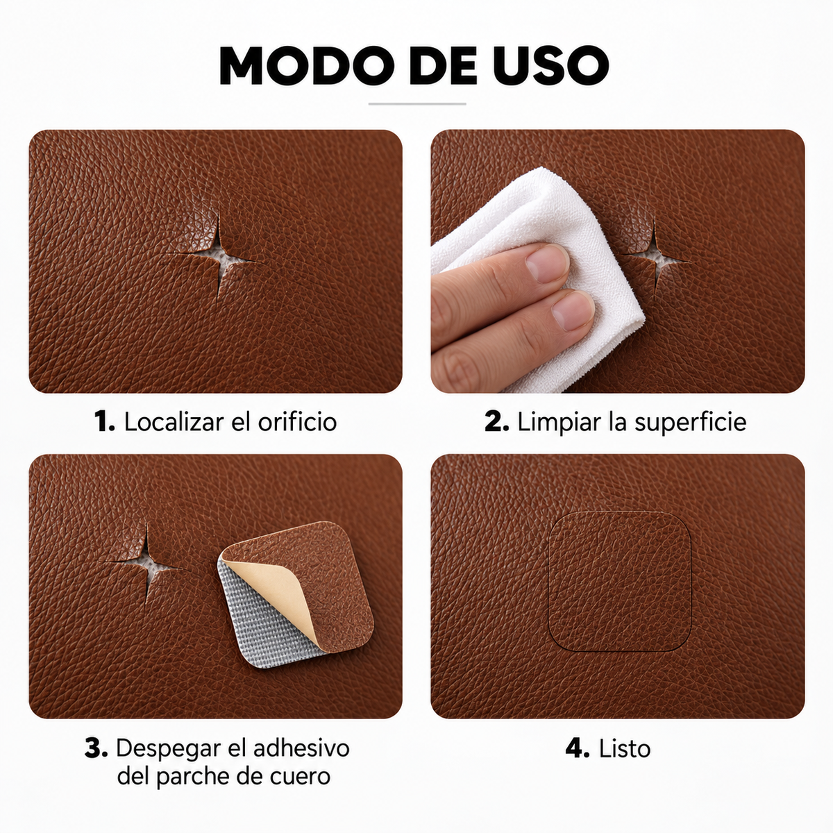 Parches de Reparación de Cuero Sintético Autoadhesivos