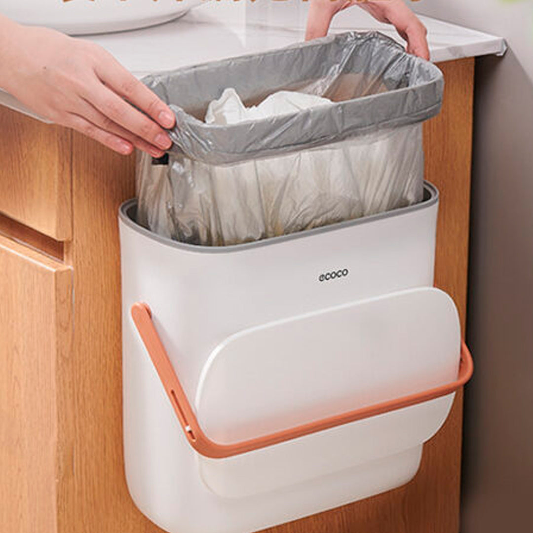 Basurero Papelera  con Tapa para Colgar Cocina Ecoco 10 L