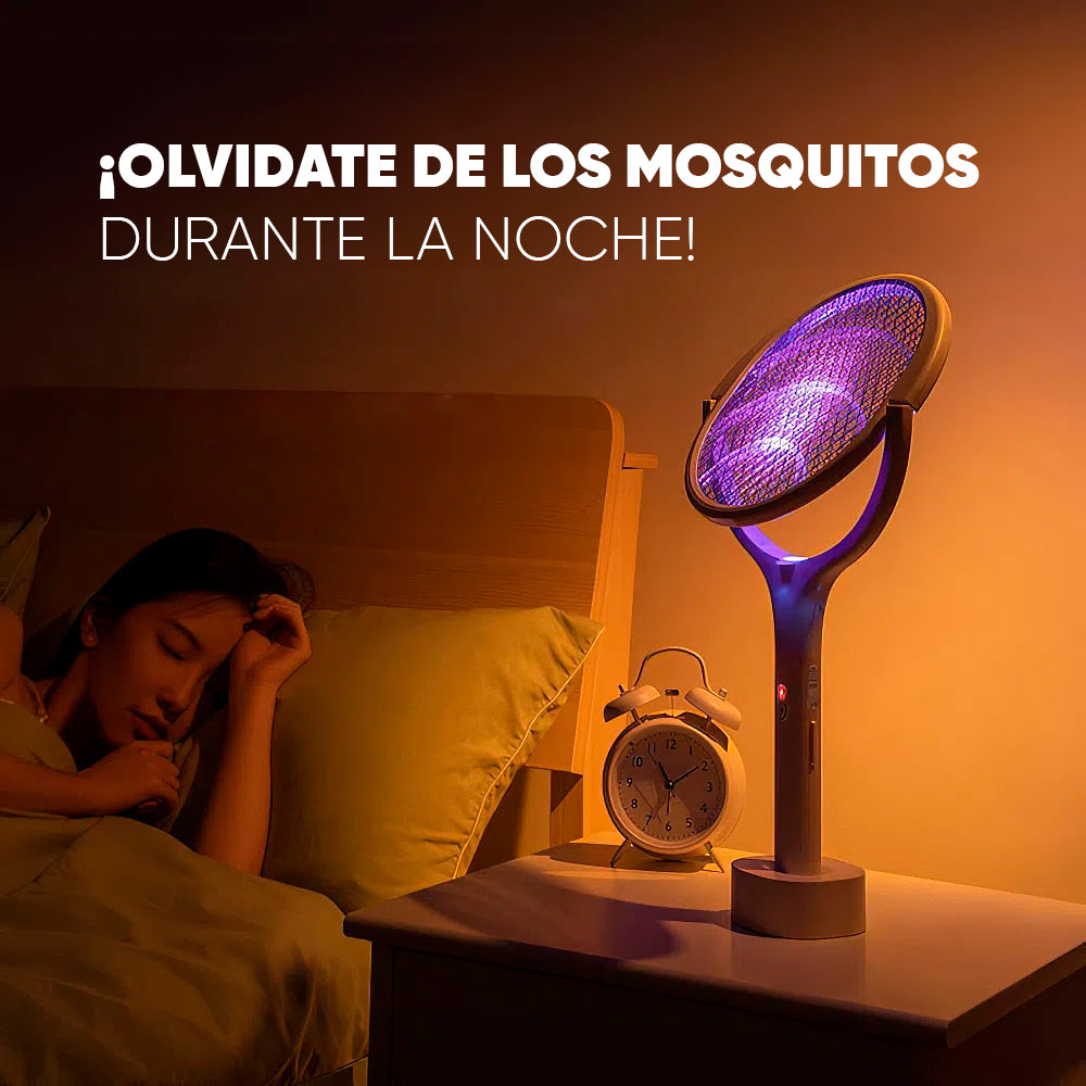 Raqueta Matamosquitos Eléctrico de 90 Grados Luz UV