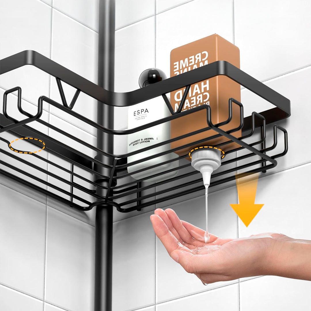 Esquinero de Ducha Ajustable 4 Estantes en Acero Inoxidable