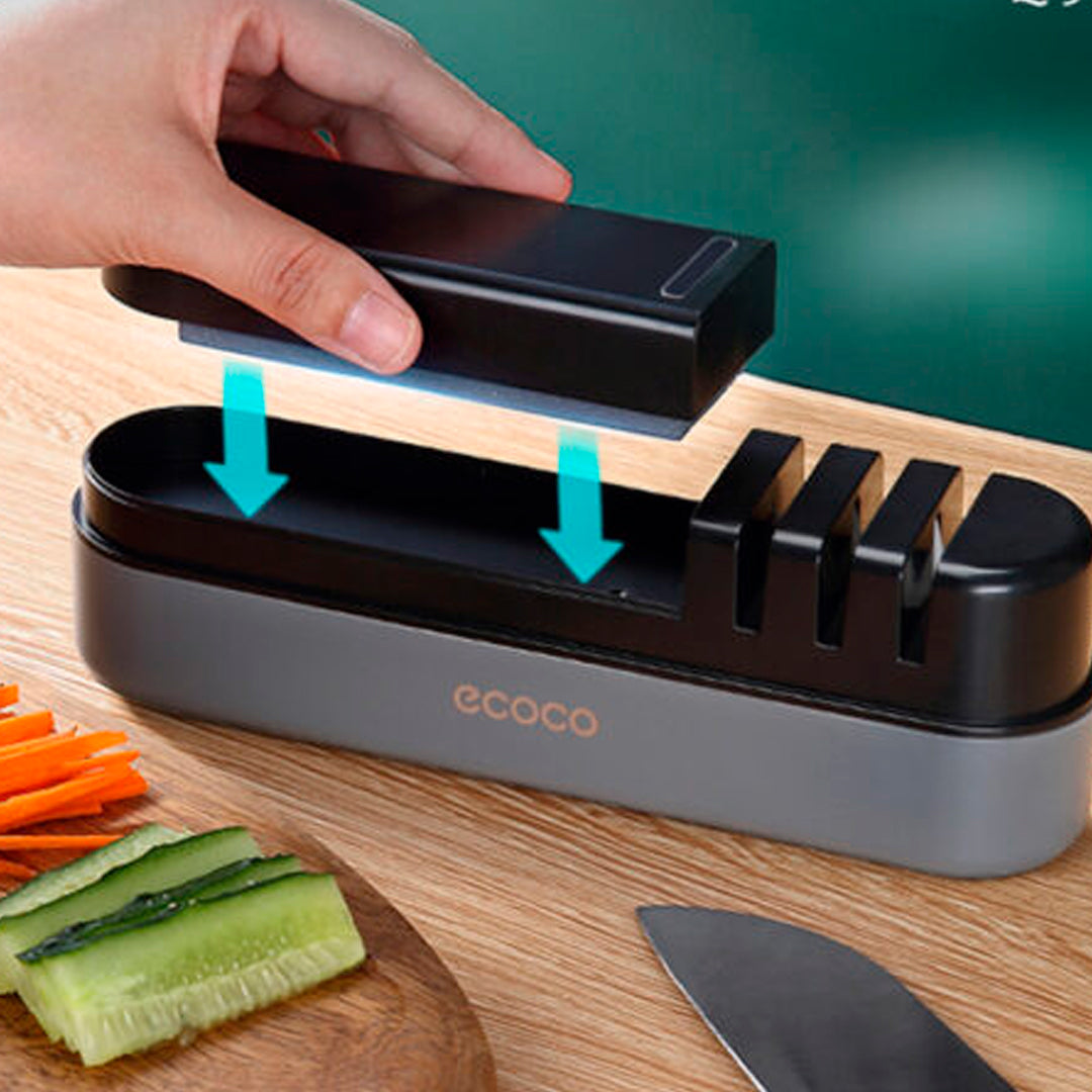 Afilador Piedra para Cuchillos Manual  4 en 1 ECOCO