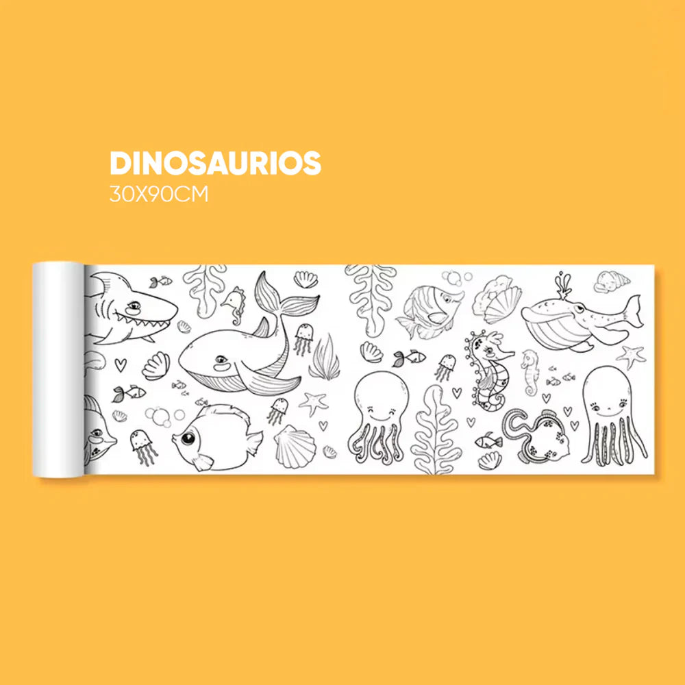 Pack de 5 Rollos de Dibujo Coloreable 5 Diseños