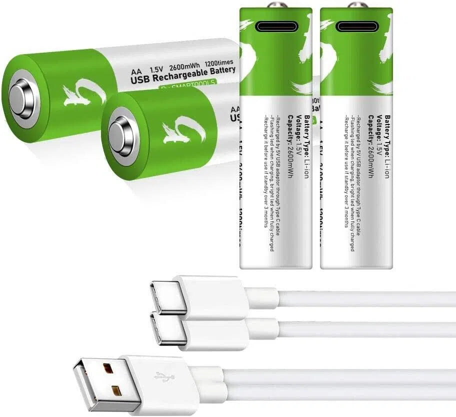 Pack de 2 Batería de Iones de Litio Recargable USB