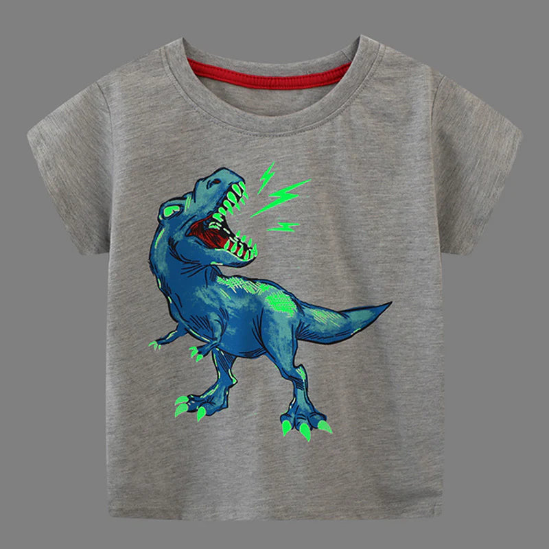 Camiseta Luminosa Diseño Trex para Niño