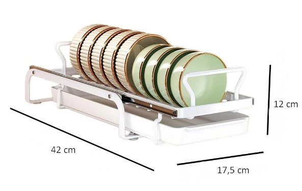 Escurridor Organizador de Platos Extraible con Bandeja
