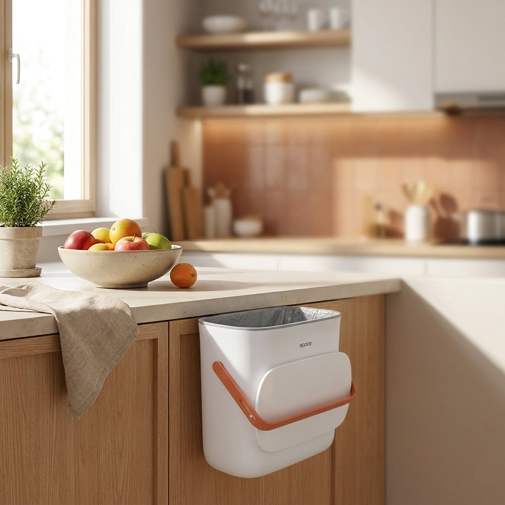 Basurero Papelera  con Tapa para Colgar Cocina Ecoco 10 L