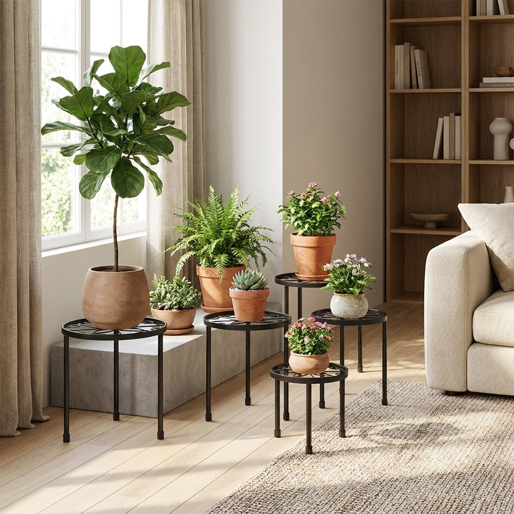 Paquete de 5 Soportes de Metal para Plantas