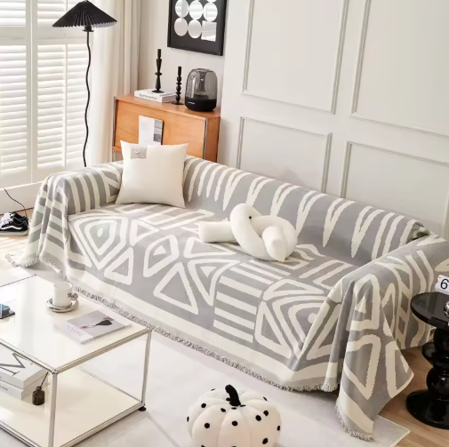 Manta Cubre Sofa de Chenilla Reversible