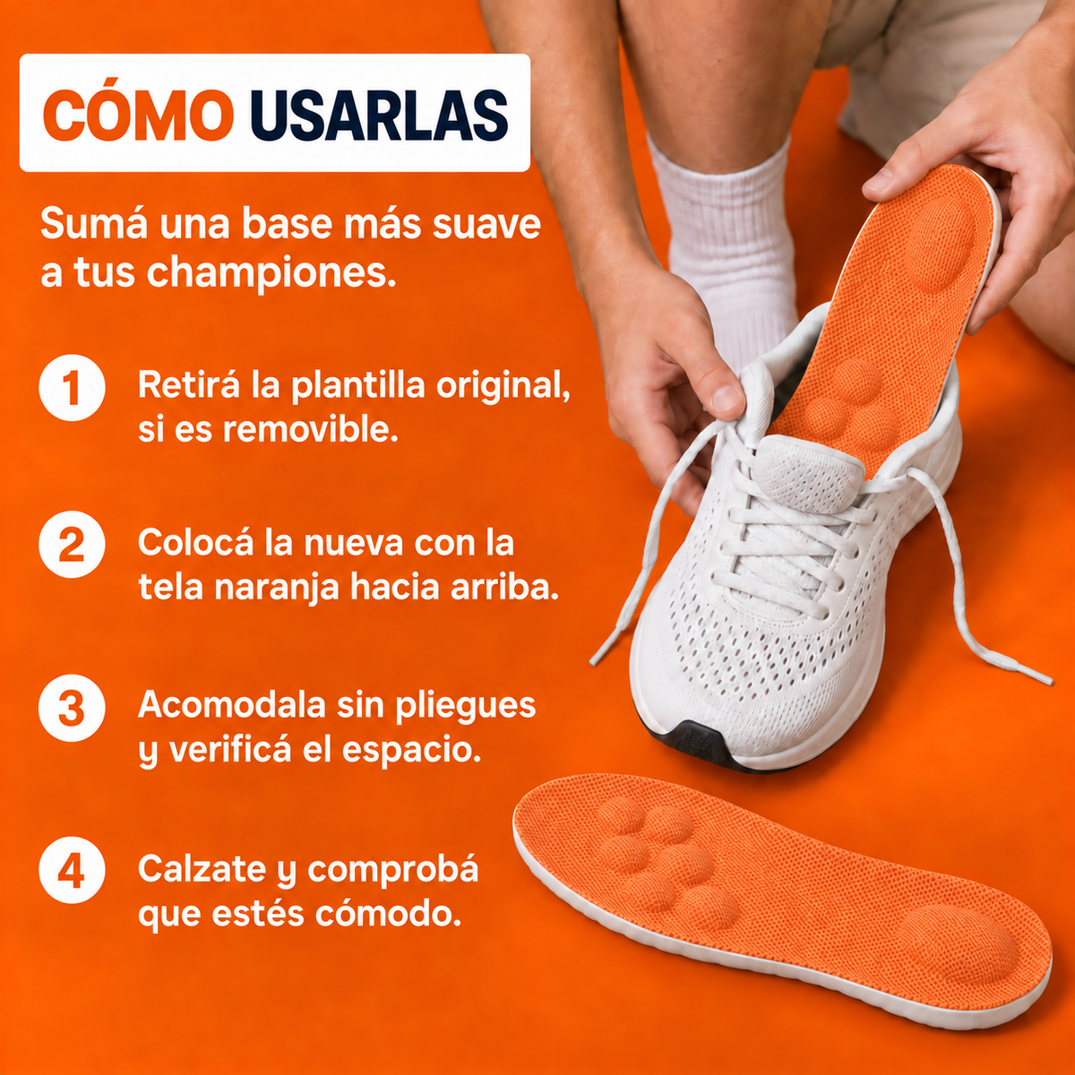 Plantillas Deportivas de Látex con Soporte de Arco