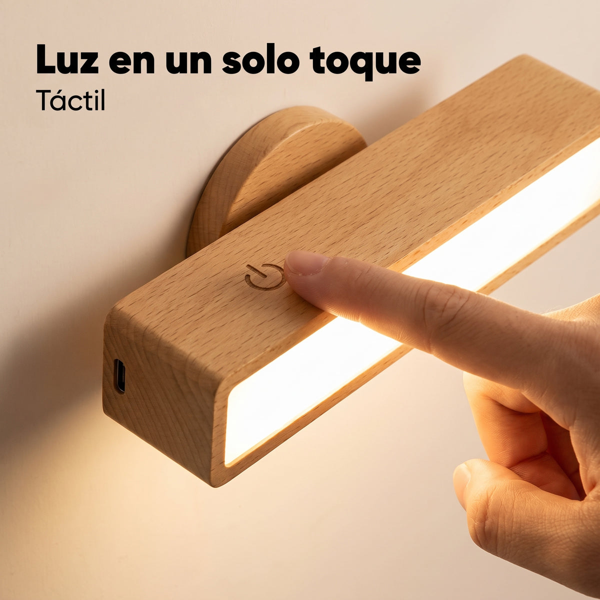 Lampara Led de Madera Lightwood  360 grados - Un toque y prende