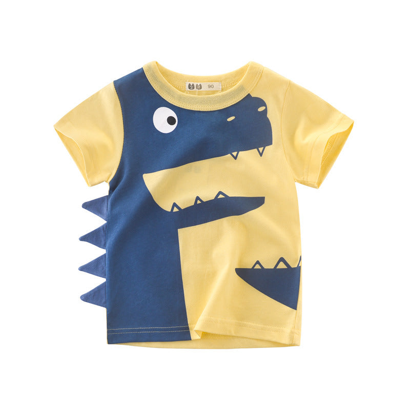 Camiseta Amarilla con Diseño 3d de Dragon Azul