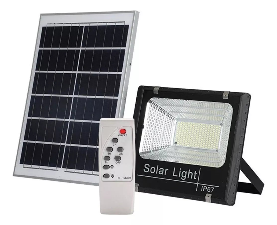 Foco Solar Led 100W con Control y Fotocélula